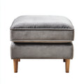 Pouf imbottito in velluto 45x45x55 cm - grigio - design moderno per soggiorno