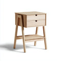 Comodino in legno con 2 cassetti e ripiano 45x35x60 cm - legno naturale - adatto alla camera da letto - design moderno