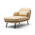 Chaise longue imbottita in pelle 170x78x82 cm - beige - design moderno per soggiorno