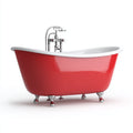 Vasca da bagno freestanding acrilico 170x75x70 cm - rosso - bianco - design classico per bagno