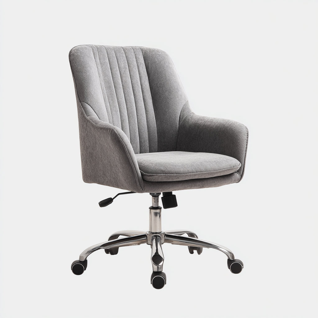 Sedia da ufficio imbottita in tessuto 60x62x90 cm - grigio - design moderno regolabile per ufficio