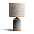 Lampada da tavolo in ceramica e tessuto 22x22x40 cm - grigio - beige - design moderno per illuminazione interna