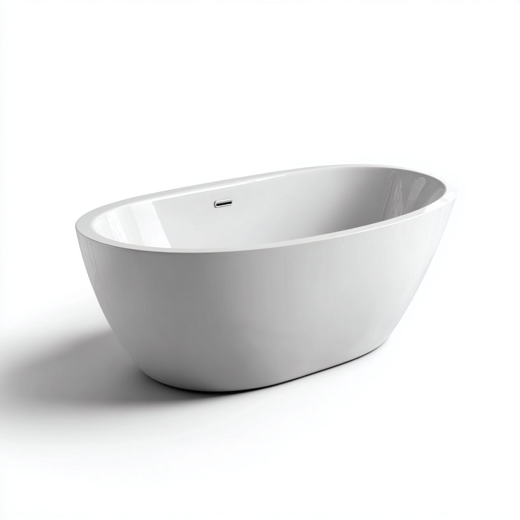 Vasca da bagno freestanding acrilico 170x76x59 cm - bianco - design moderno per bagno