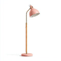 Lampada da terra in metallo e legno 25x25x150 cm - rosa - per soggiorno e studio - design moderno