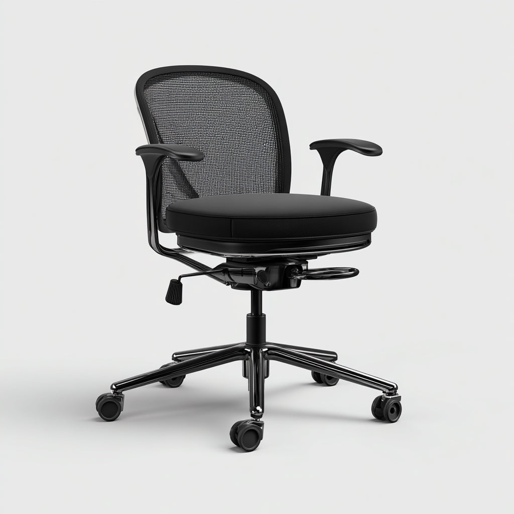 Sedia da ufficio ergonomica in rete 62x60x98 cm - nero - design moderno minimalista con schienale traspirante per ufficio e studio