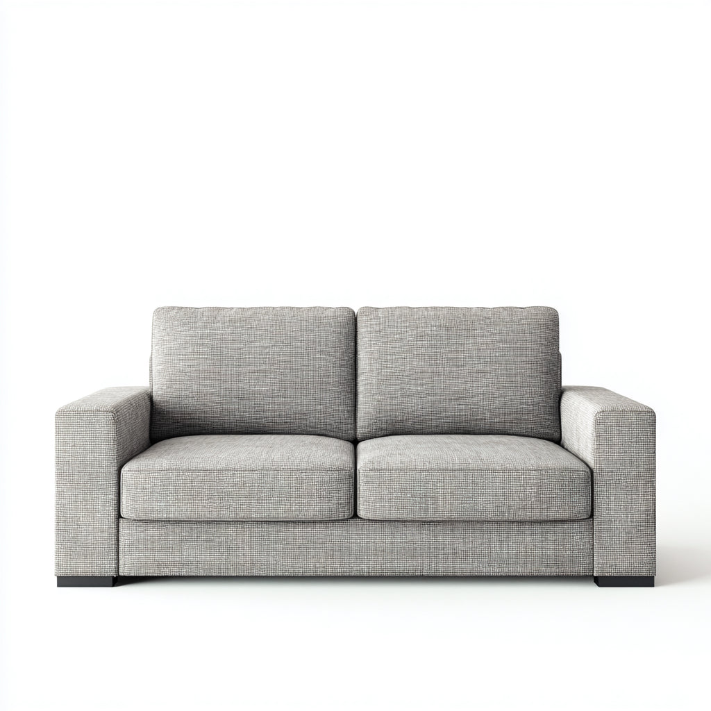 Divano lineare imbottito in tessuto 170x90x80 cm - grigio medio - design moderno per soggiorno