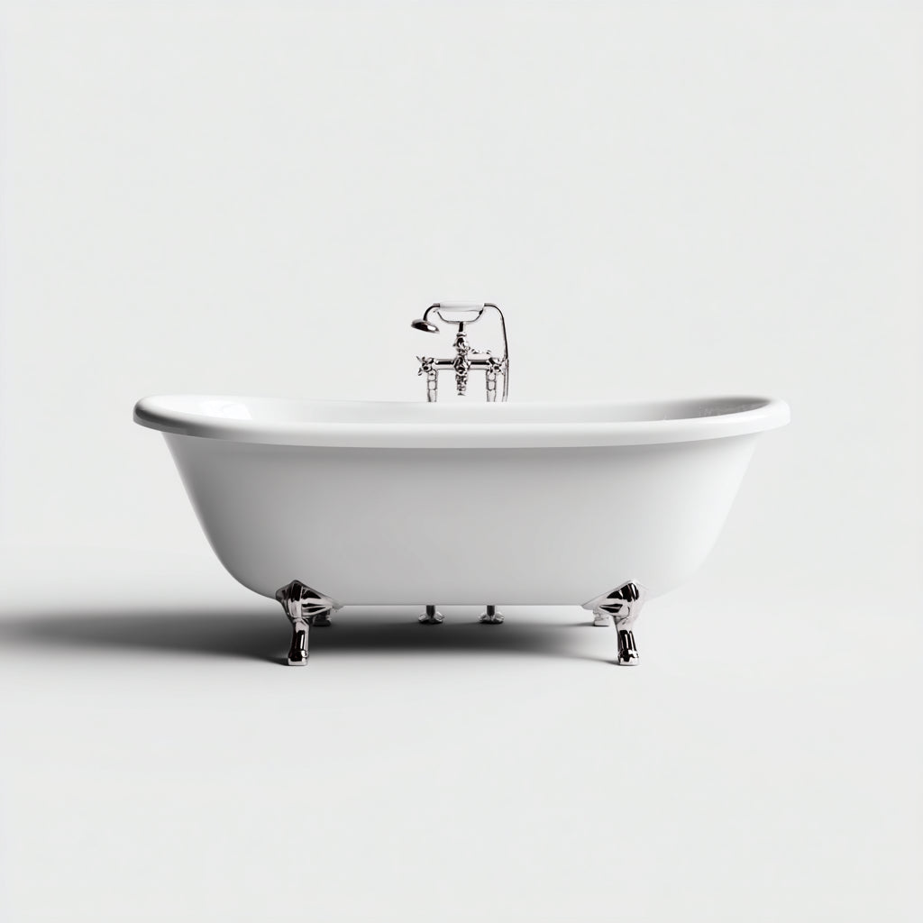 Vasca da bagno freestanding acrilico 170x77x70 cm - bianco - design classico per bagno
