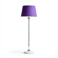 Lampada da terra in metallo e tessuto 30x30x160 cm - viola - cromo - per soggiorno e camera - design moderno