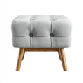 Pouf imbottito in tessuto 45x45x52 cm - grigio chiaro - design moderno per soggiorno