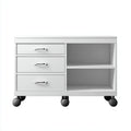 Armadio per ufficio in metallo 90x45x60 cm - bianco - design moderno con ruote