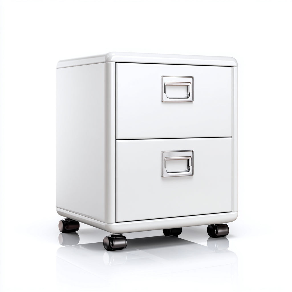 Armadio per ufficio in metallo 40x50x55 cm - bianco - design moderno con ruote