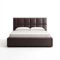 Letto matrimoniale imbottito in pelle 200x180x101 cm - marrone scuro - per camera da letto - design moderno