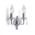 Applique da parete in metallo e cristallo 34x18x29 cm - argento - stile classico - illuminazione decorativa per interni