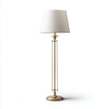 Lampada da terra in metallo 30x30x165 cm - ottone e bianco - per soggiorno e camera - stile classico