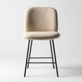 Sgabello da bar rivestimento in tessuto imbottito 46x43x78 cm - beige - nero - design moderno per ristorante