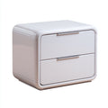 Comodino in legno con 2 cassetti 46x40x48 cm - bianco - adatto alla camera da letto - design moderno