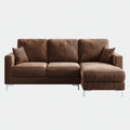 Divano angolare in tessuto a coste 245x155x84 cm - marrone - design moderno per soggiorno