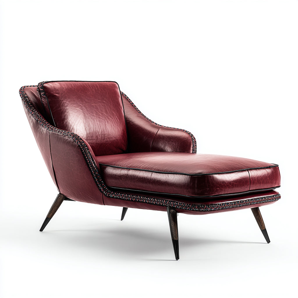 Chaise longue imbottita in pelle sintetica 160x70x80 cm - rosso - design moderno per soggiorno