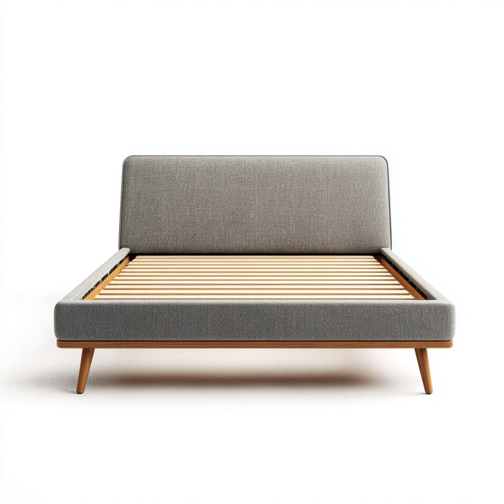 Letto matrimoniale imbottito in tessuto 200x180x100 cm - grigio - per camera da letto - design moderno