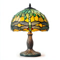 Lampada da tavolo in vetro e metallo 20x20x35 cm - giallo - verde - stile Tiffany per illuminazione interna