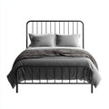 Letto matrimoniale in metallo 200x180x98 cm - nero - per camera da letto - design minimal