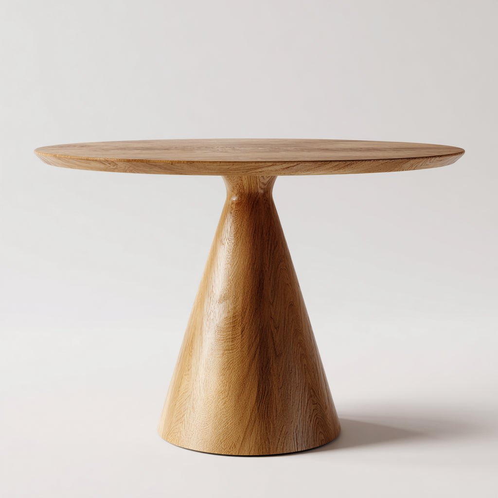 Tavolo da pranzo rotondo in legno massello 110x110x75 cm - colore legno naturale - adatto per ristorante - design moderno