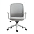 Sedia da ufficio ergonomica in rete e tessuto 61x59x100 cm - grigio - bianco - design moderno minimalista per ufficio e studio