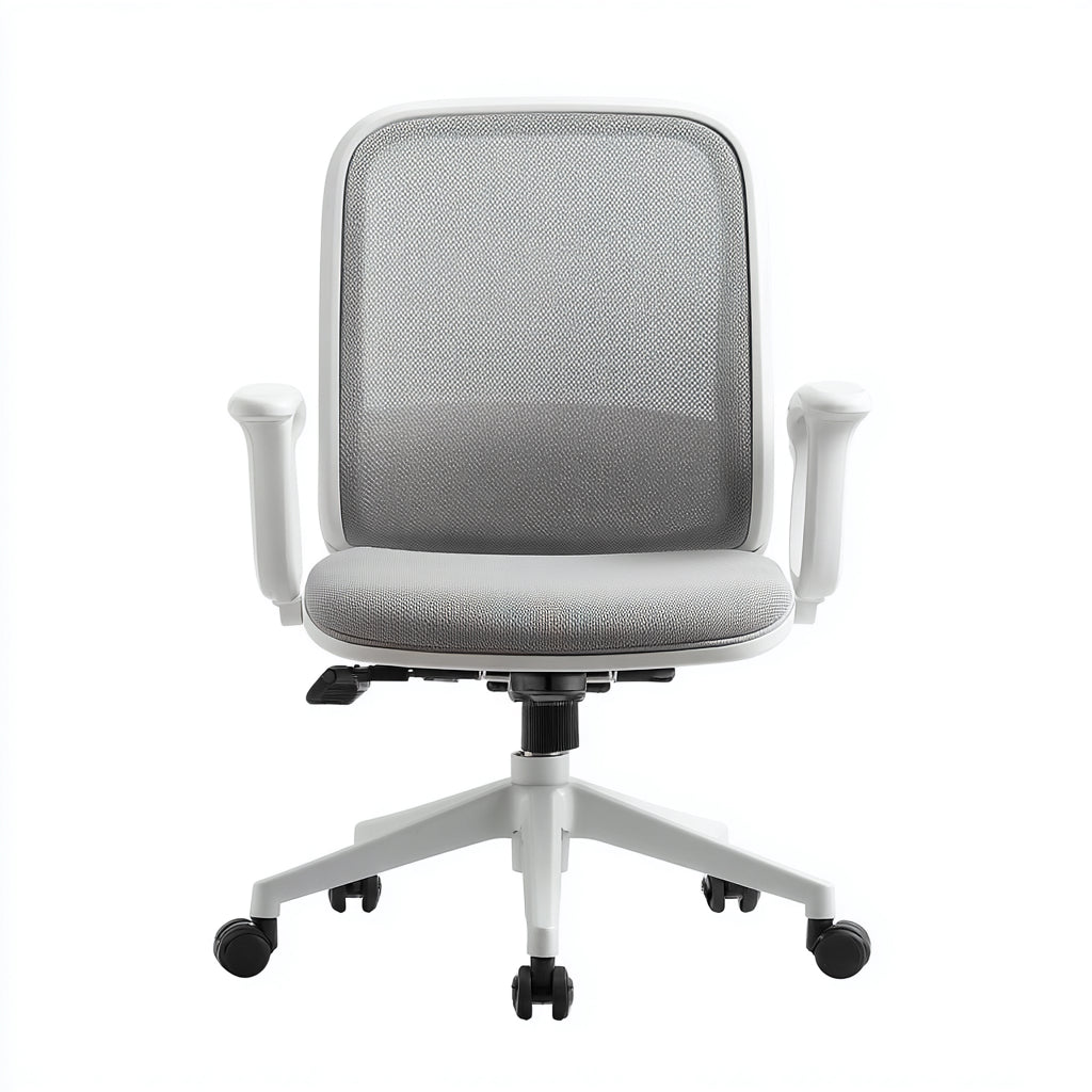 Sedia da ufficio ergonomica in rete e tessuto 61x59x100 cm - grigio - bianco - design moderno minimalista per ufficio e studio