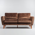 Divano lineare imbottito in velluto 170x88x82 cm - marrone - stile retrò per soggiorno