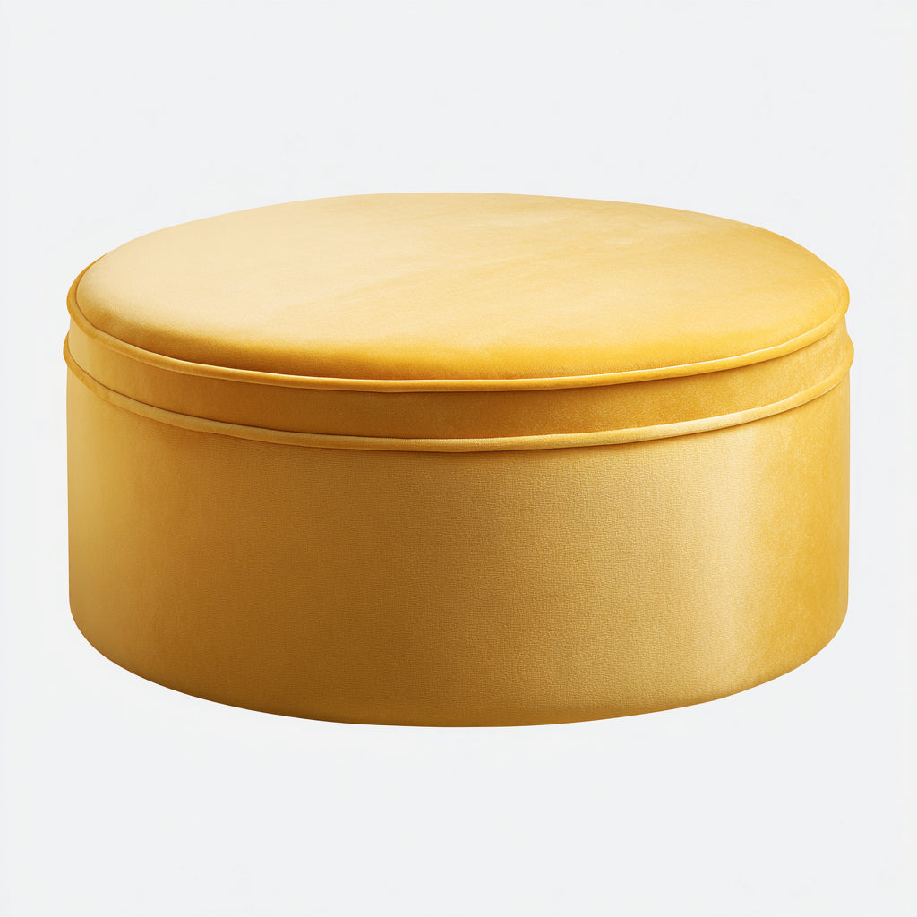 Pouf imbottito in tessuto 45x45x40 cm - giallo - design moderno per soggiorno