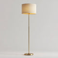 Lampada da terra in metallo e tessuto 32x32x165 cm - oro - beige - per soggiorno e camera - design elegante