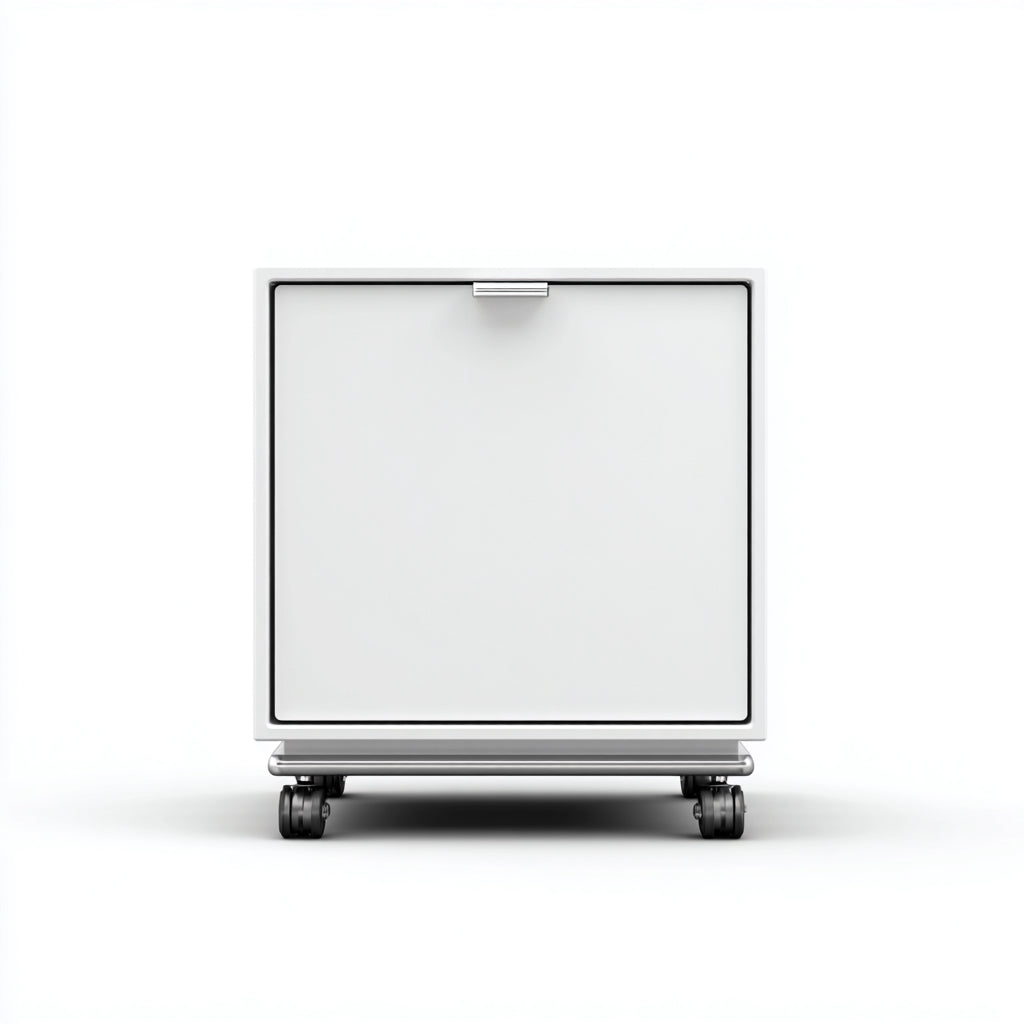 Armadio per ufficio in metallo 60x45x55 cm - bianco - design moderno con ruote