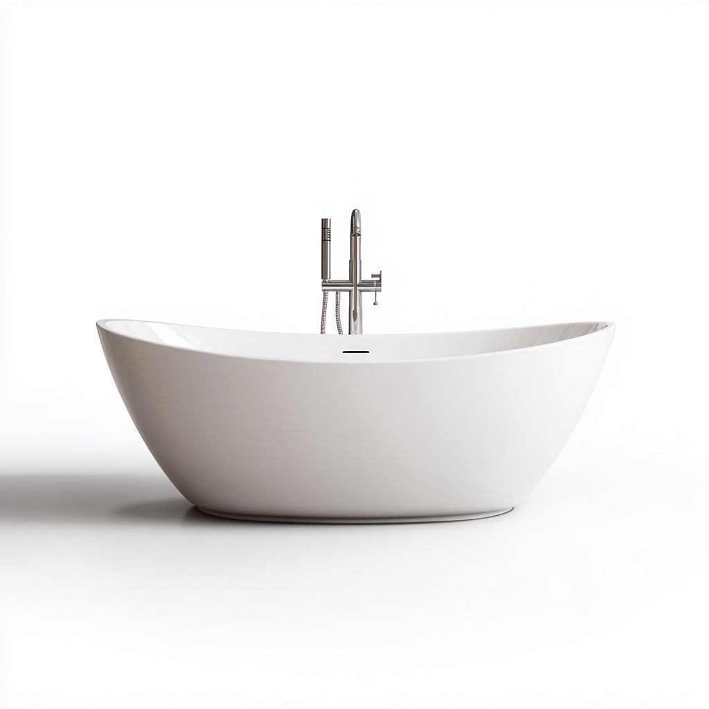 Vasca da bagno freestanding acrilico 170x78x60 cm - bianco - design moderno per bagno