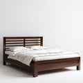 Letto matrimoniale in legno massello 200x180x95 cm - marrone scuro - per camera da letto - design moderno
