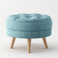 Pouf imbottito in tessuto 45x45x40 cm - blu - design moderno per soggiorno