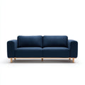 Divano lineare imbottito in tessuto 200x85x80 cm - blu scuro - design moderno per soggiorno