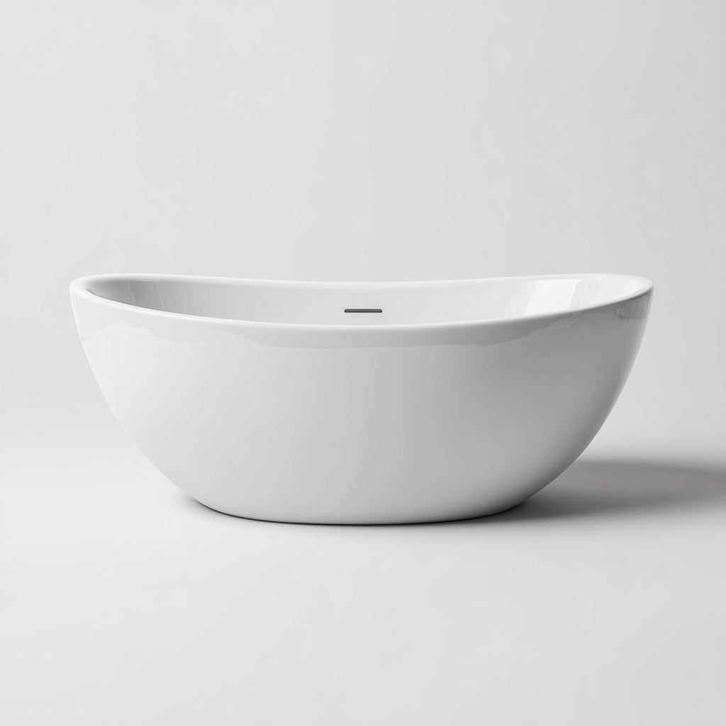 Vasca da bagno freestanding acrilico 168x78x60 cm - bianco - design moderno per bagno