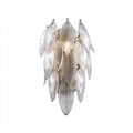 Applique da parete in metallo e vetro 26x18x40 cm - argento - stile decorativo elegante - illuminazione decorativa per interni