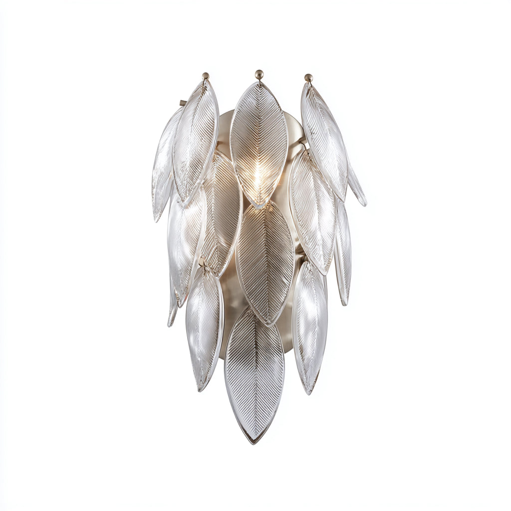 Applique da parete in metallo e vetro 26x18x40 cm - argento - stile decorativo elegante - illuminazione decorativa per interni