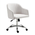 Sedia da ufficio imbottita in velluto 60x62x90 cm - bianco - design moderno regolabile per ufficio