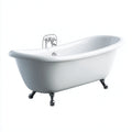 Vasca da bagno freestanding in ceramica 170x75x72 cm - bianco - stile classico per bagno