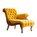 Chaise longue imbottita in tessuto 165x75x85 cm - giallo - stile classico per soggiorno