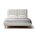 Letto matrimoniale imbottito in tessuto con struttura in legno 200x180x103 cm - beige - per camera da letto - design moderno