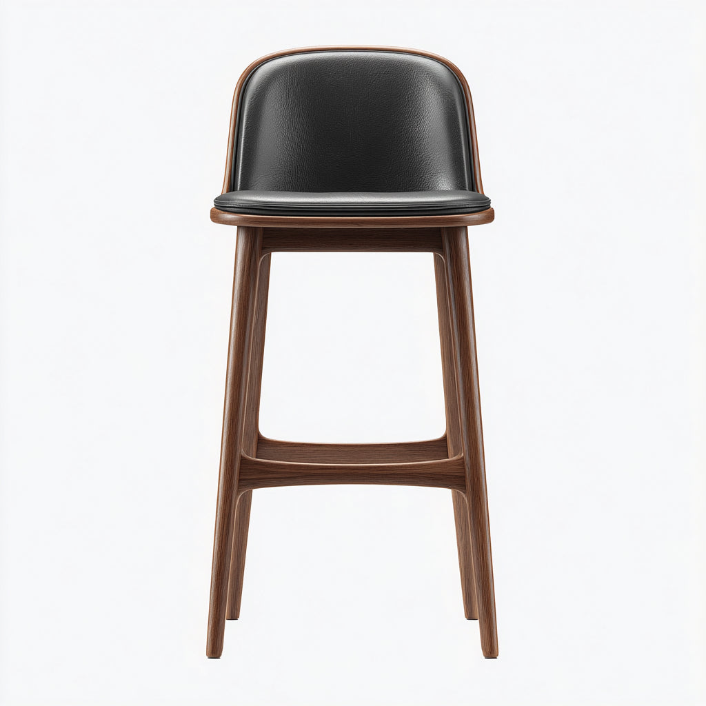 Sgabello da bar rivestimento in pelle sintetica 47x44x78 cm - nero - marrone - design moderno per ristorante