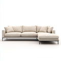 Divano angolare in tessuto 280x160x82 cm - beige - design moderno per soggiorno