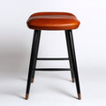 Sgabello da bar rivestimento in pelle sintetica 45x38x65 cm - marrone - nero - design moderno per ristorante