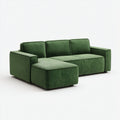 Divano angolare in tessuto 260x160x80 cm - verde - design moderno per soggiorno