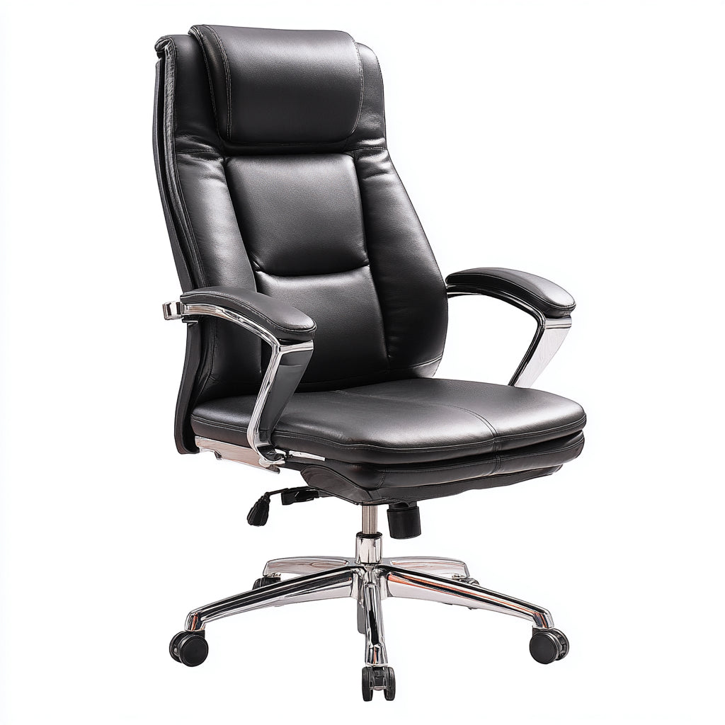Sedia da ufficio imbottita in similpelle 67x64x115 cm - nero - design moderno confortevole stile business per ufficio e studio