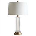 Lampada da tavolo in vetro e metallo 22x22x40 cm - bianco - oro - design classico per illuminazione interna