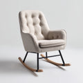 Sedia a dondolo imbottita in tessuto strutturato 89x79x94 cm - beige chiaro - stile contemporaneo per soggiorno e relax